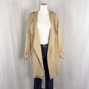 CHOCOLATE USA Camel Lightweight Open Front Coat